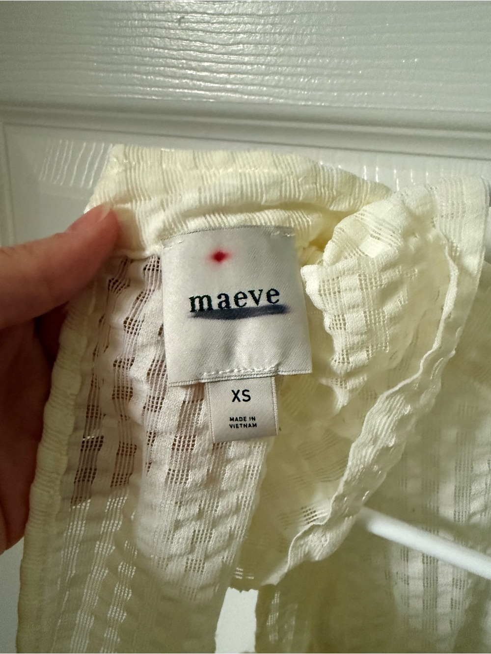 Maeve Cream Textured Ruffle Tie-Back Tank - Picture 3 of 3